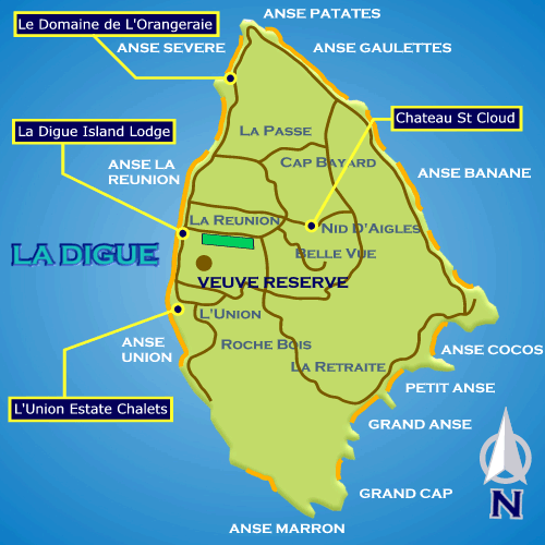 Map Of La Digue Island | Seychelles Direct